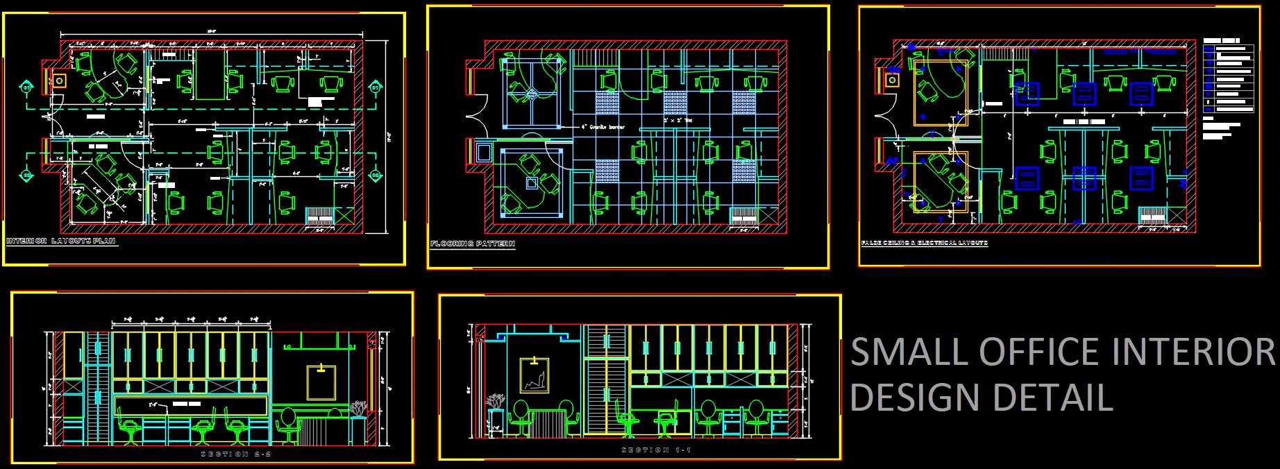 Office Design Autocad Complete Layout and Interior Details